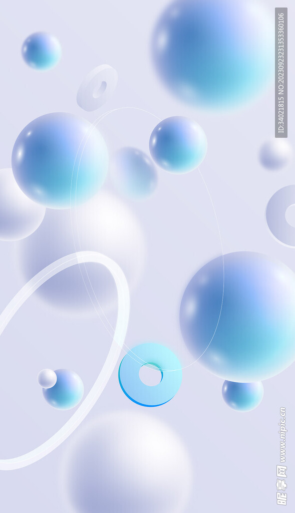 3D抽象浮动液体几何背景