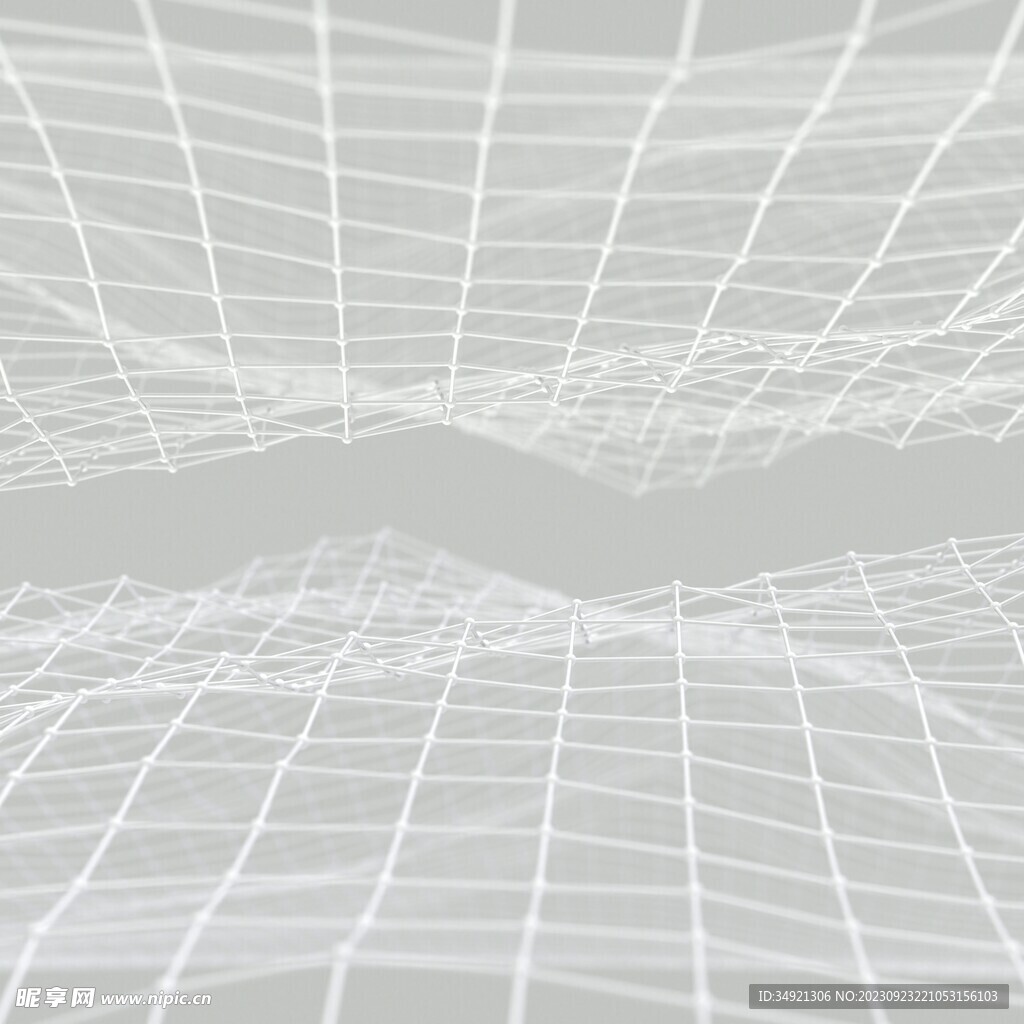 3D 白线几何形状连接的线和点