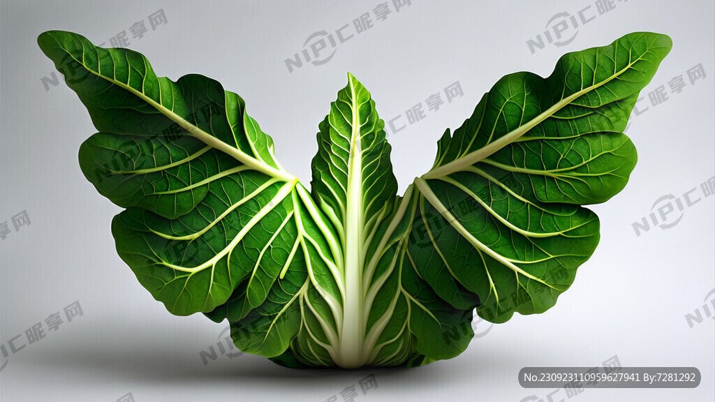 蔬菜叶翅膀菜地立体画菜叶创意蔬
