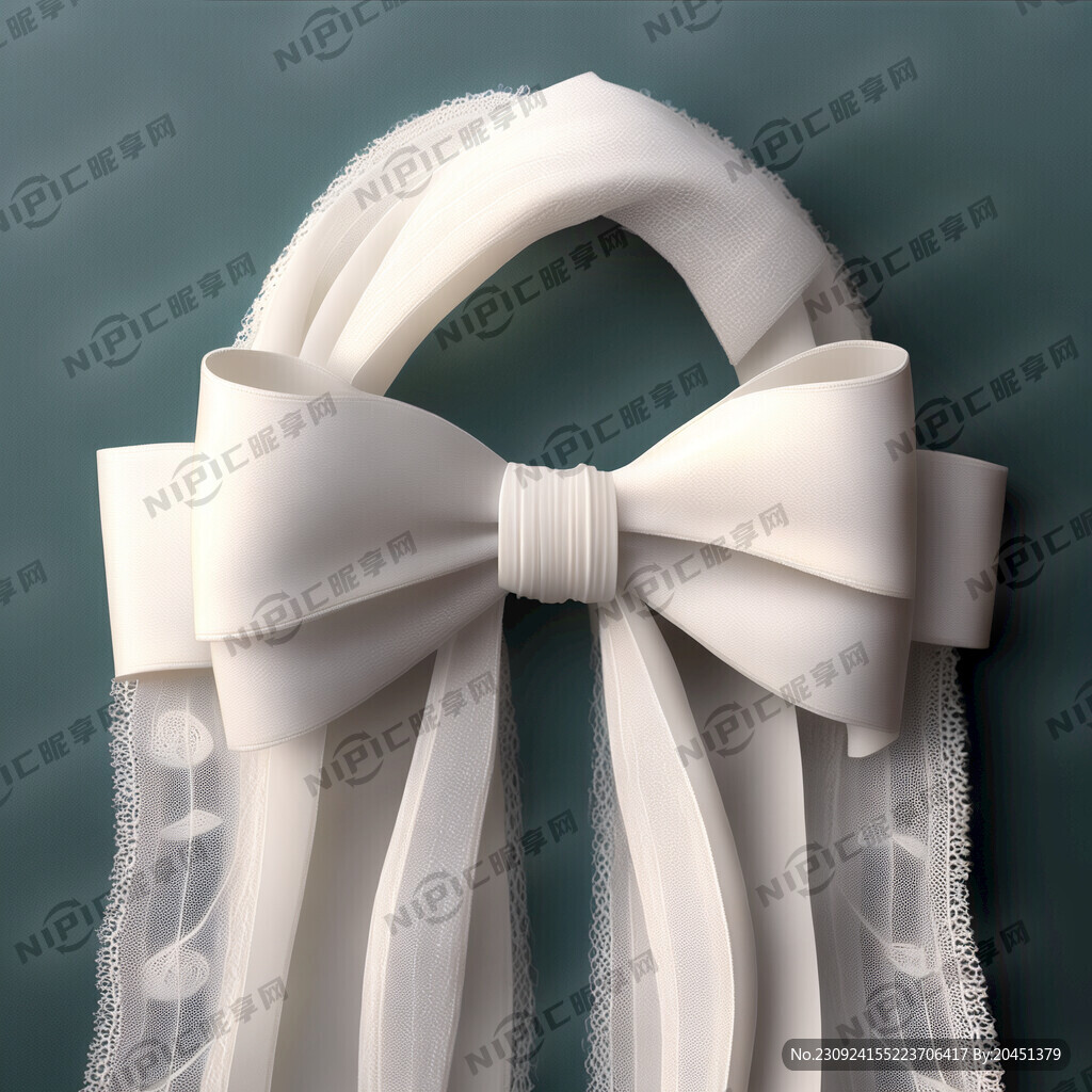 白色纱巾蝴蝶结