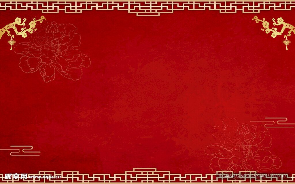 红色中式背景