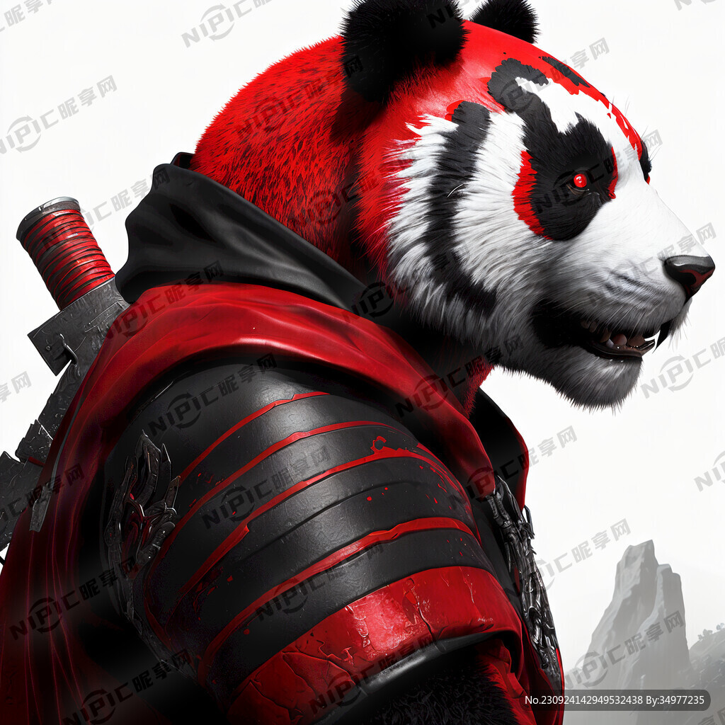 卫衣 红黑色 红色刀锋 熊猫