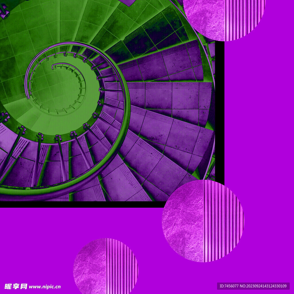 水彩紫色圆形几何艺术挂画装饰画