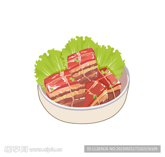 东坡肉插画