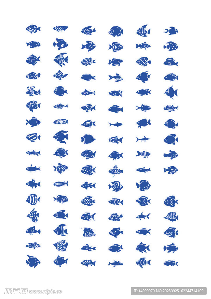 鱼图标矢量各种形式鱼