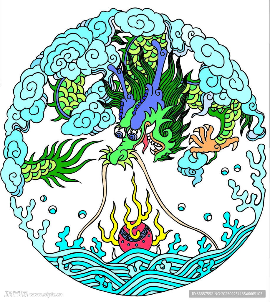 中国龙形图案         