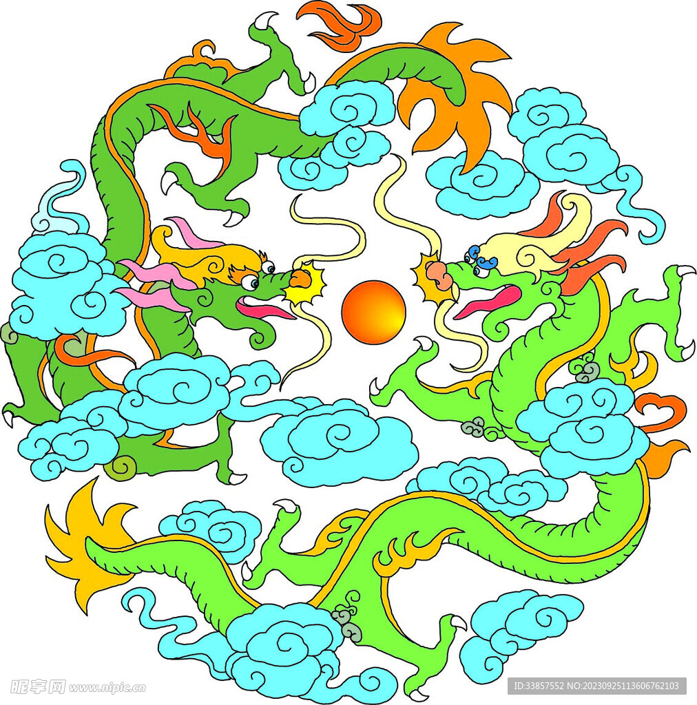 中国龙形图案         
