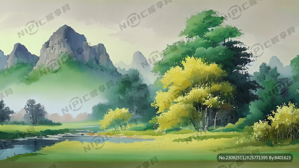 高清风景油画 小清新油画 小花