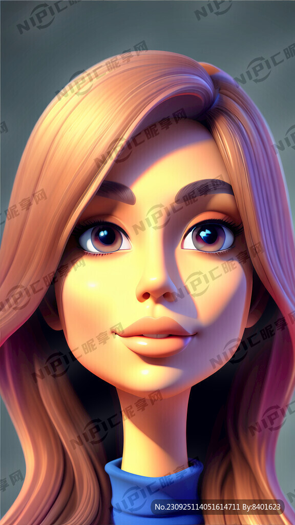 CG卡通美女 上半身 抽象唯美