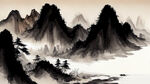 山谷，中国风，中国画，山水，水墨风格，写意，意境，高雅，高清，仙风道骨。