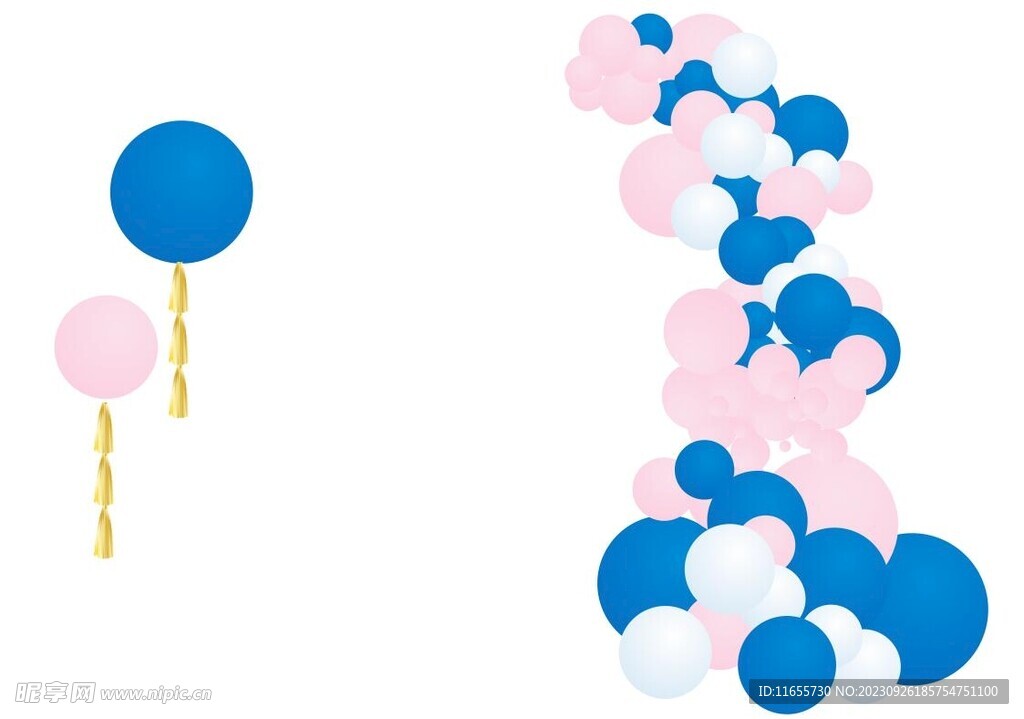 蓝粉气球派对