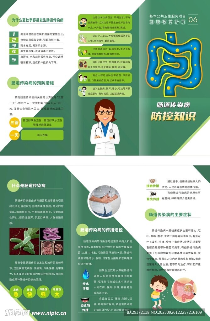 肠道传染病公共卫生健康三折页