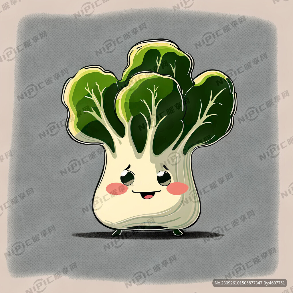 青菜卡通形象 简笔画 流畅