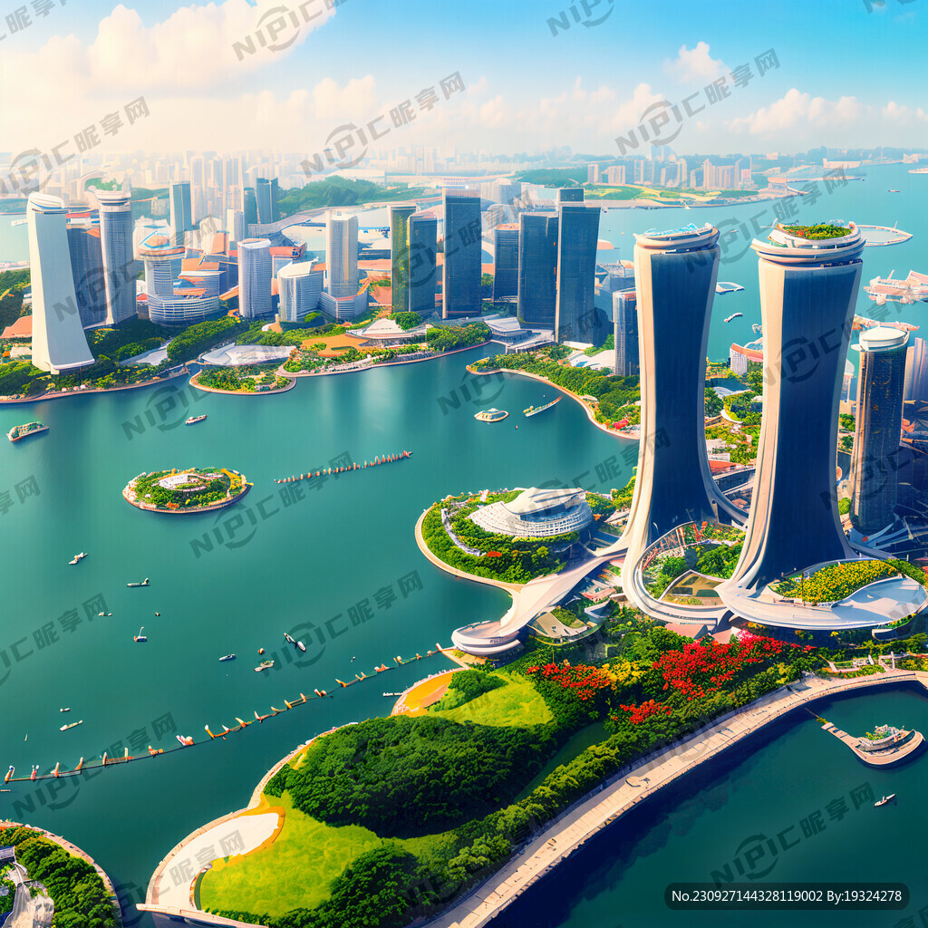 新加坡滨海湾金鸟瞰海湾花园