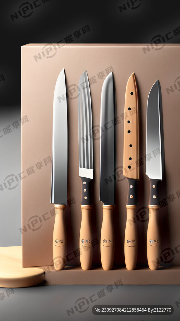 五件套厨房刀 展柜展示 图文