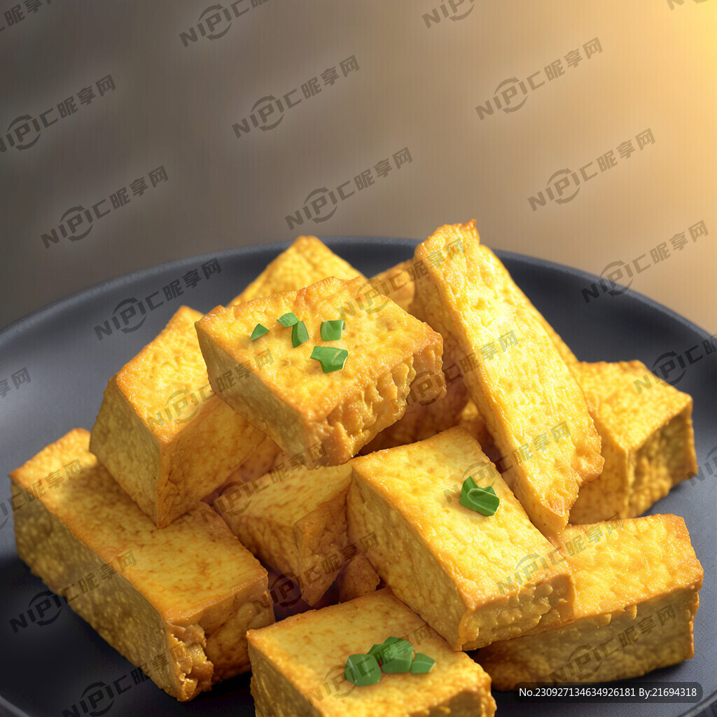 金黄色炸条状豆腐