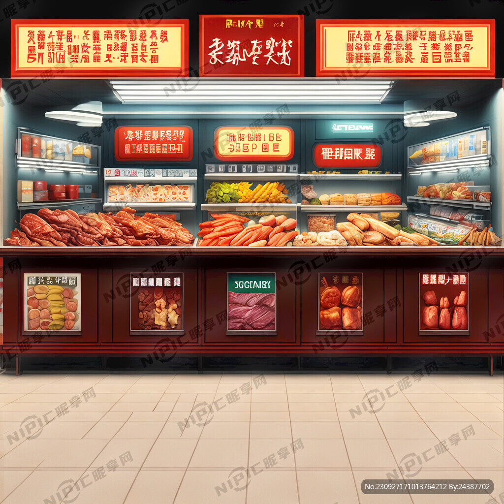 商场熟食售卖挡 三面围挡广告