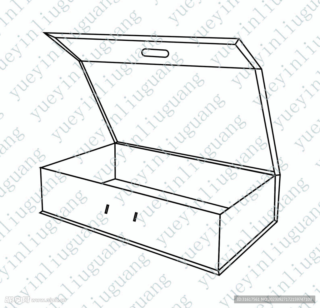 书型盒矢量线稿图