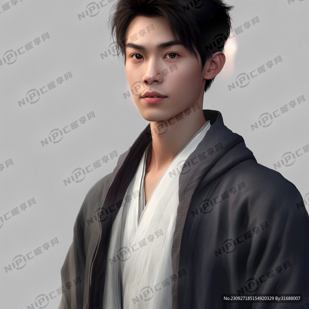 青年男子 25岁 白色背景