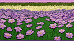 粉紫色大花小花地毯异形平面图