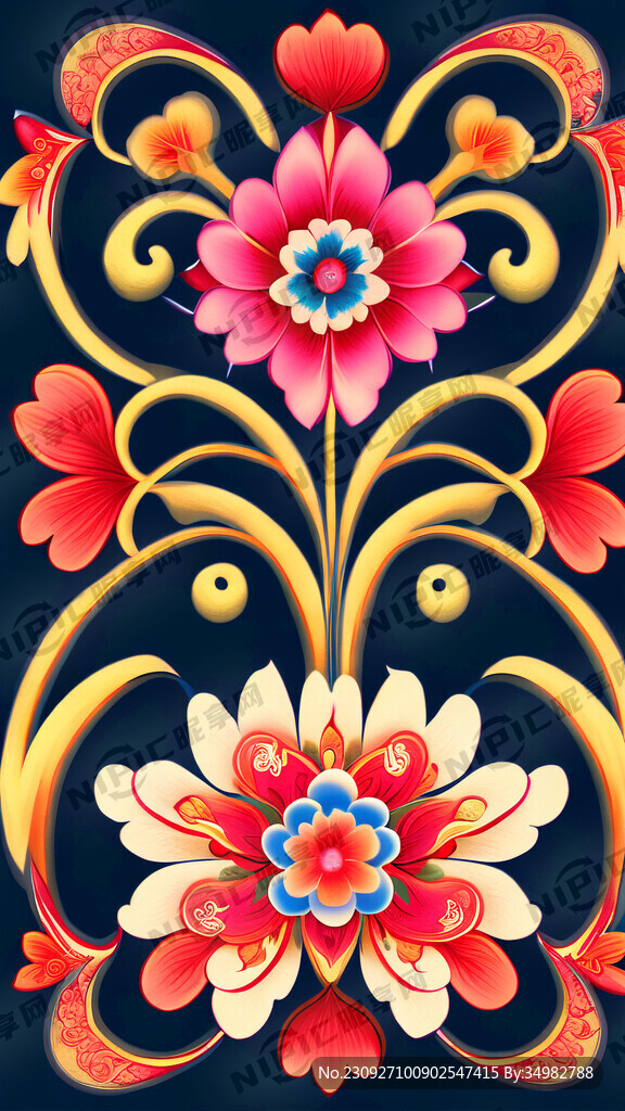纹理 对称 乡村 传统 碎花