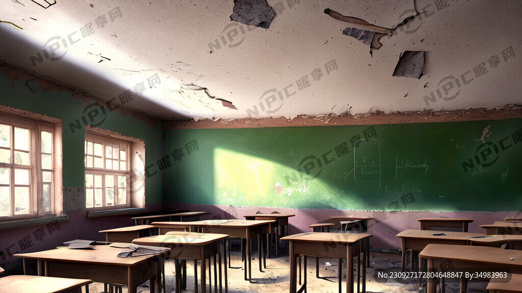 甘肃山区的小学教室内部
