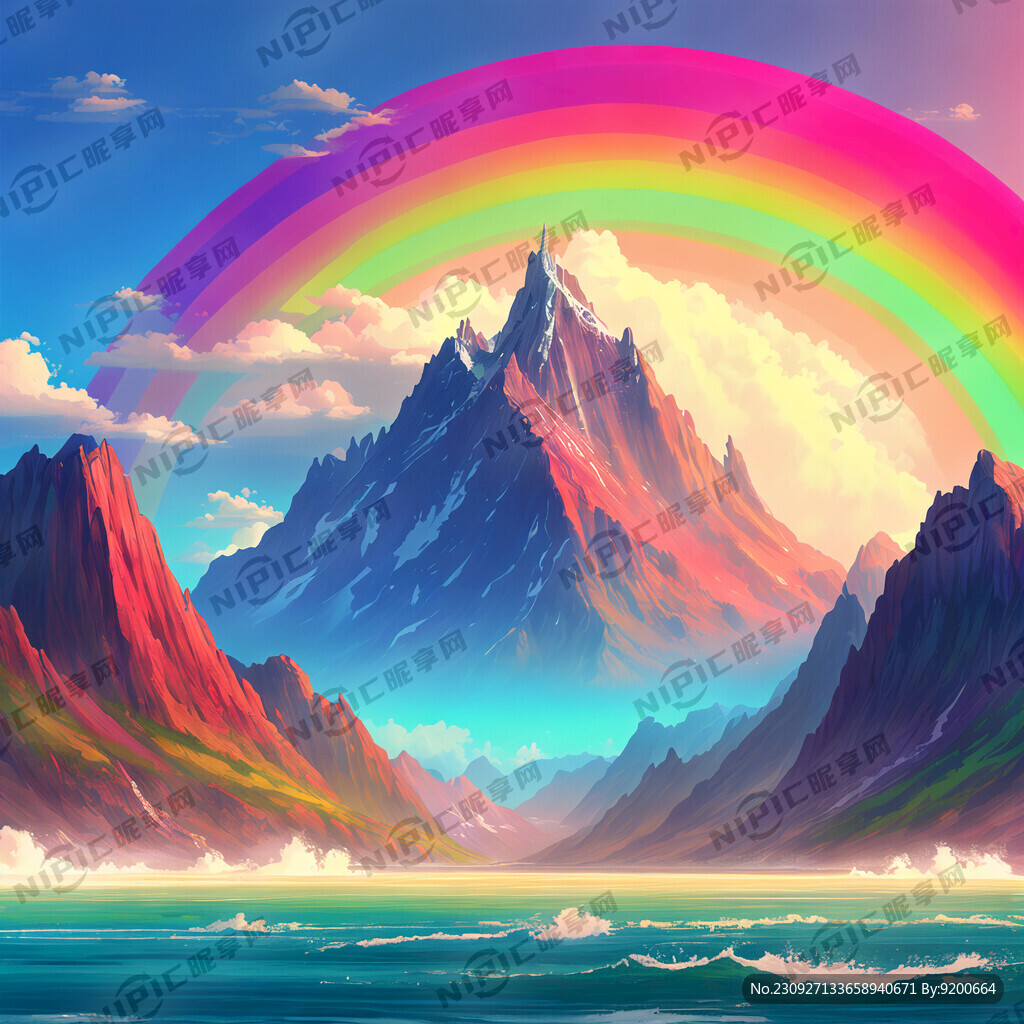 彩虹  大山  海