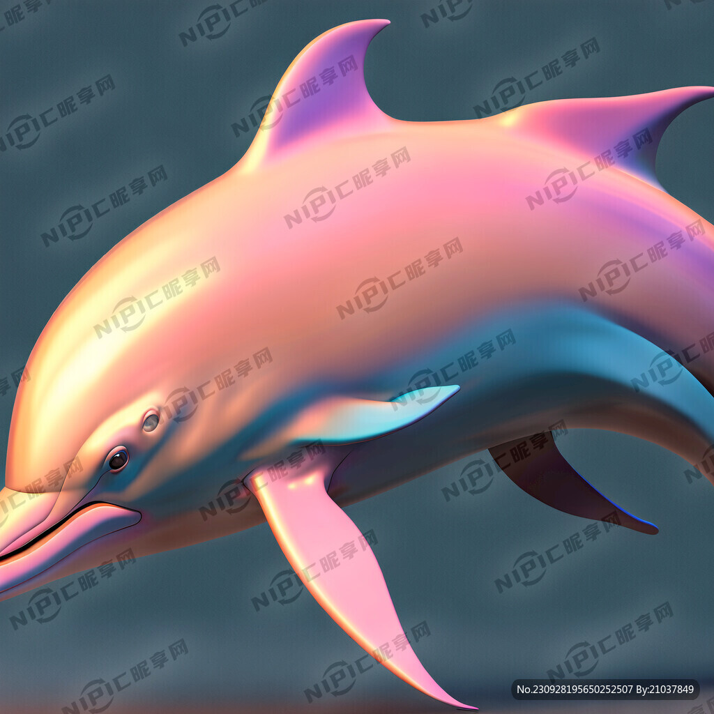 海豚 3D模型 彩色辛烷值渲染