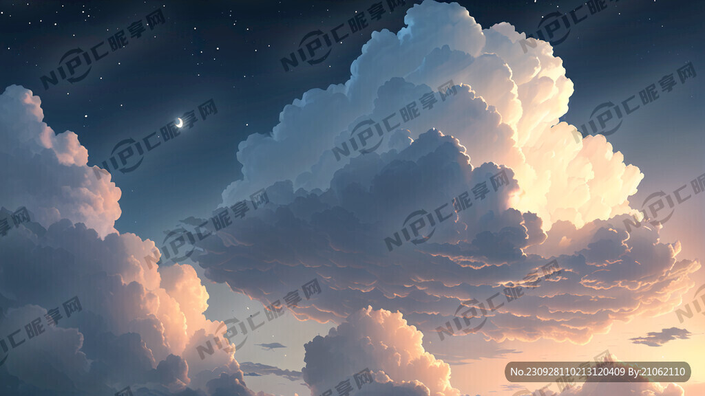 夜晚的云