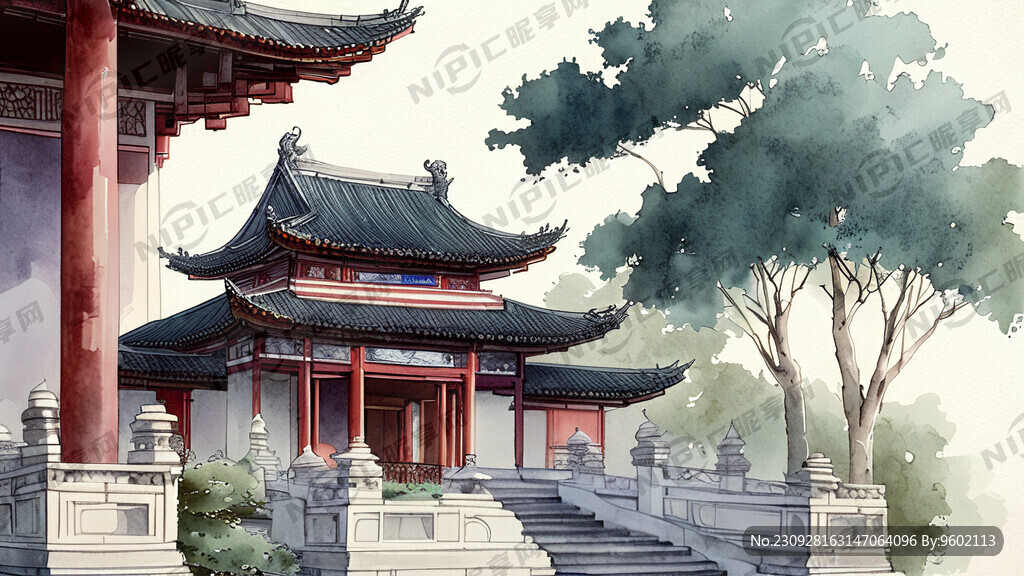 中国风 寺庙建筑 国潮建筑