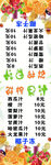 鲜榨果汁价目表