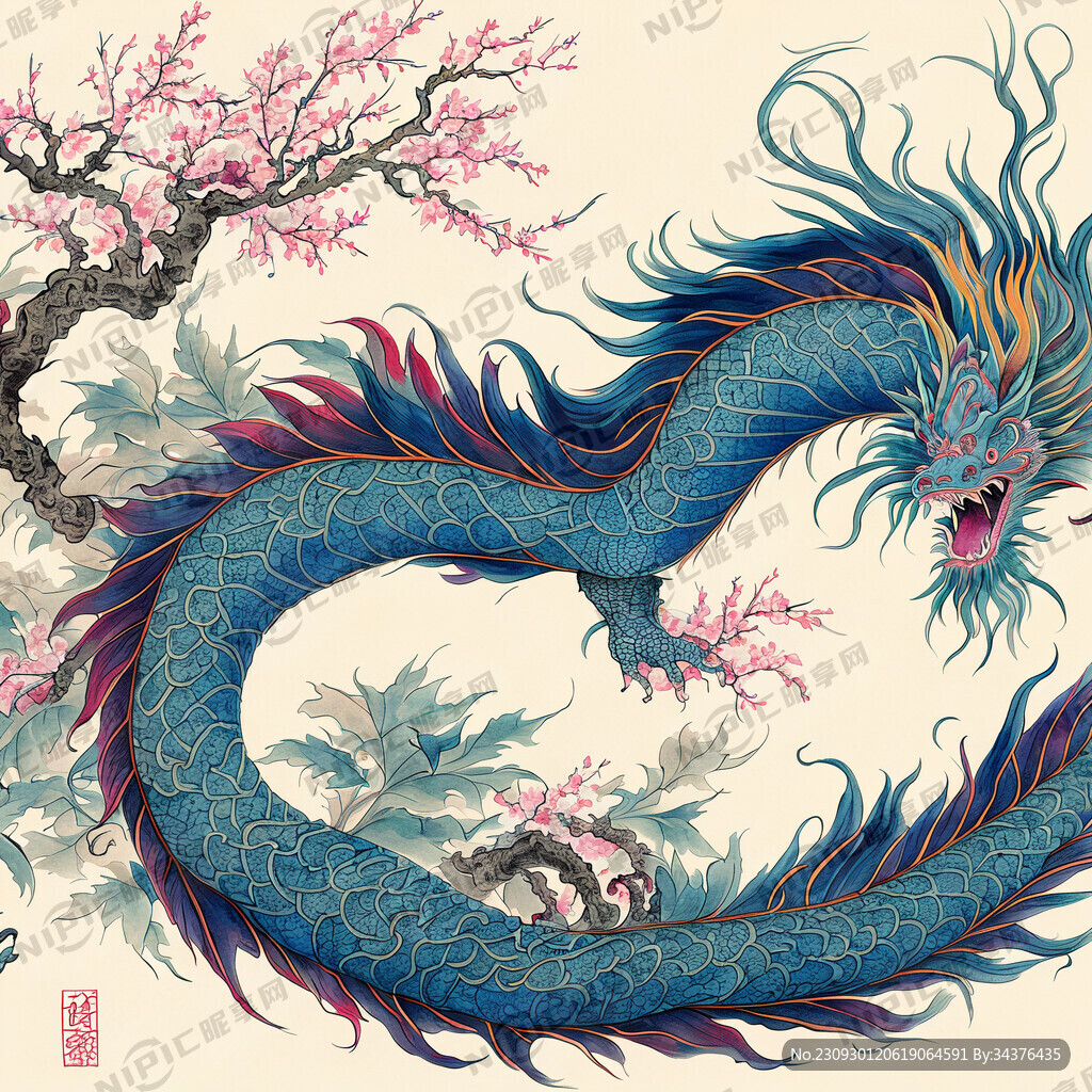 中国传统龙纹 线条清晰