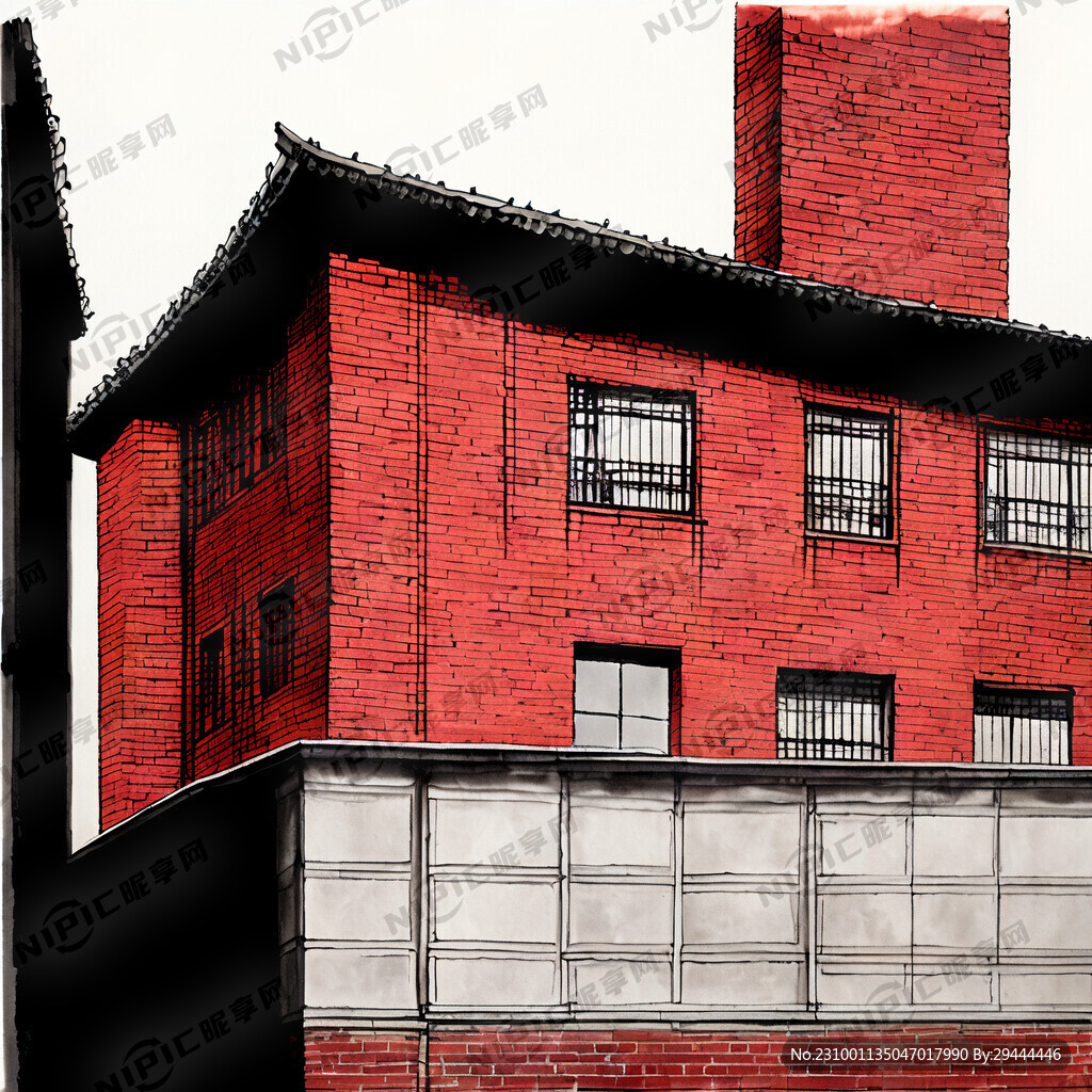 一栋红色砖墙的楼房