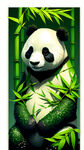 竹叶组成的熊猫形状，坐姿，全身竹叶，脸上竹叶，翠绿，竹叶组成的身体，幻想，创意