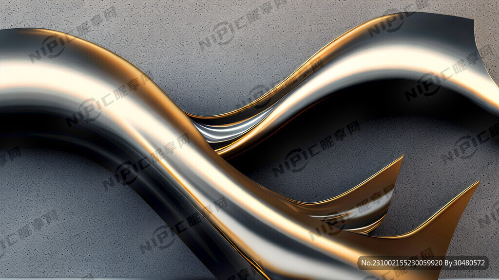 正面抽象浪潮向我奔涌而来金属质