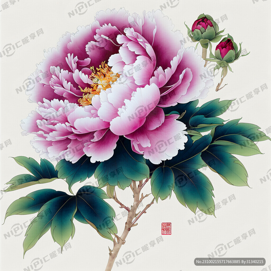50朵牡丹花 珠光宝气 高清