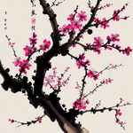 梅花底纹，珠光宝气，高清，线条清晰，明亮，色彩鲜艳，层次分明，克莱茵蓝色
