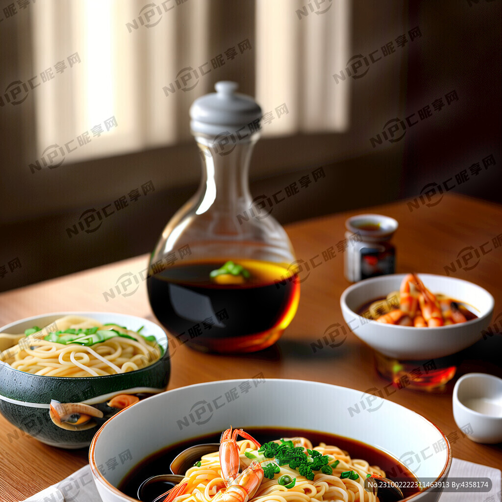 一碗海鲜面 食欲感强 真实感