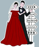 婚礼人物指引牌