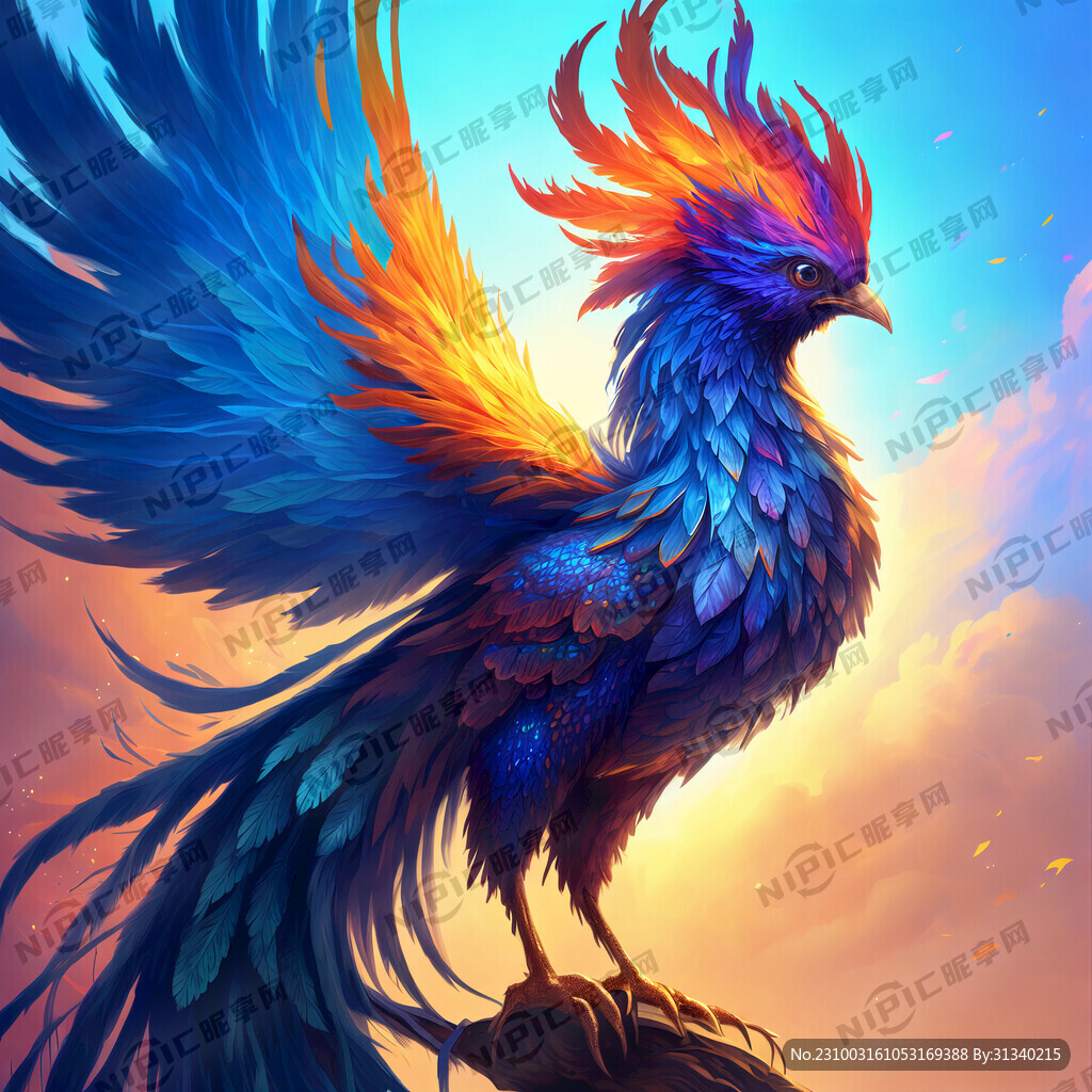 仙凤凰 整只 色彩明亮 高清