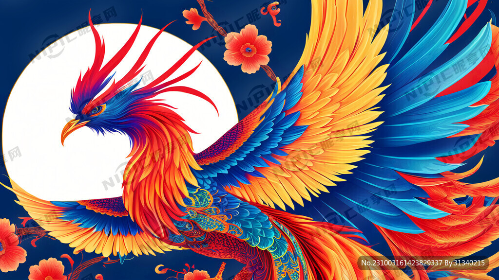 飞翔的凤凰 色彩明亮 高清
