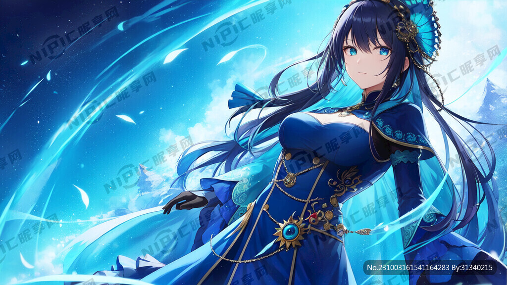 孔雀 色彩明亮 克莱茵蓝色