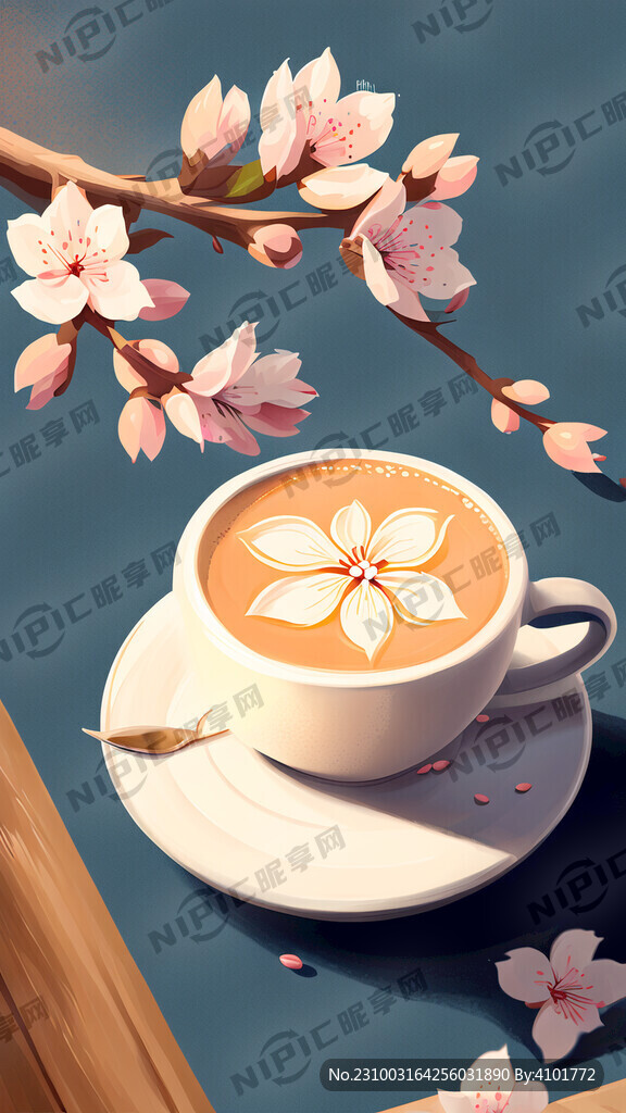 桃花咖啡拿铁