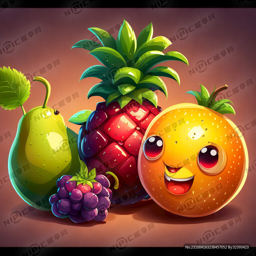 卡通水果插画