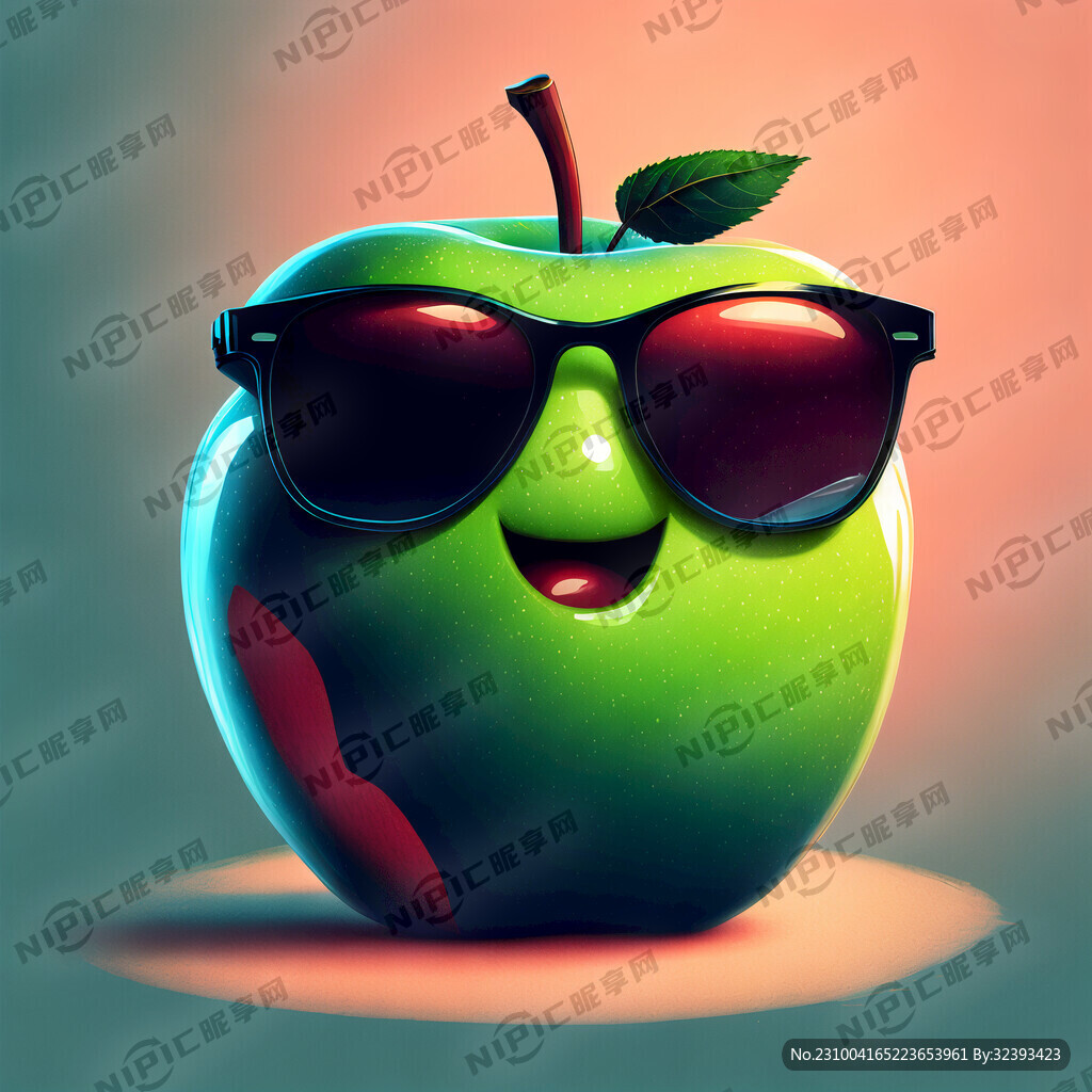 带着墨镜的苹果