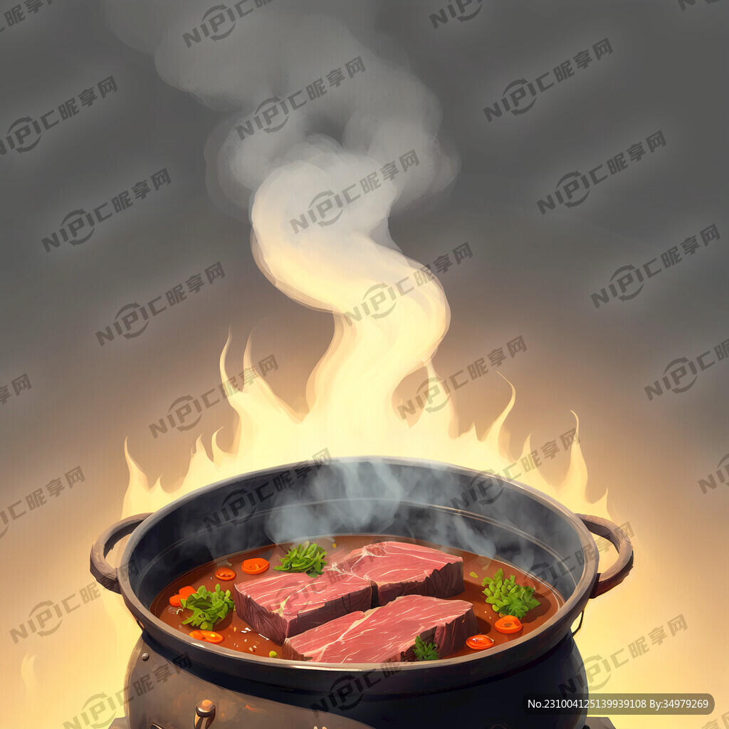熟牛腩煲冒热气