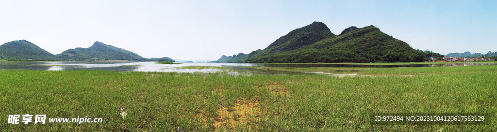 广西天然湿地风光长图