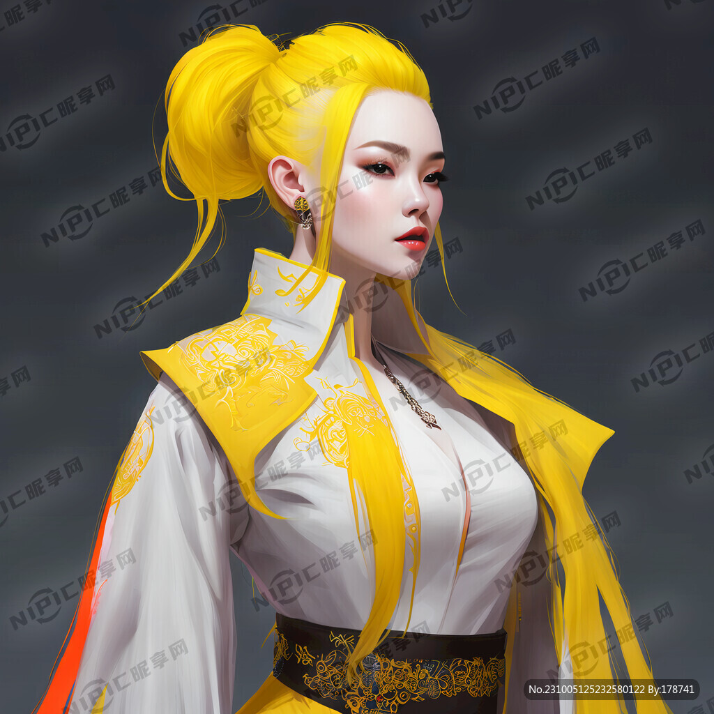 时尚流行白人女士 黄头发