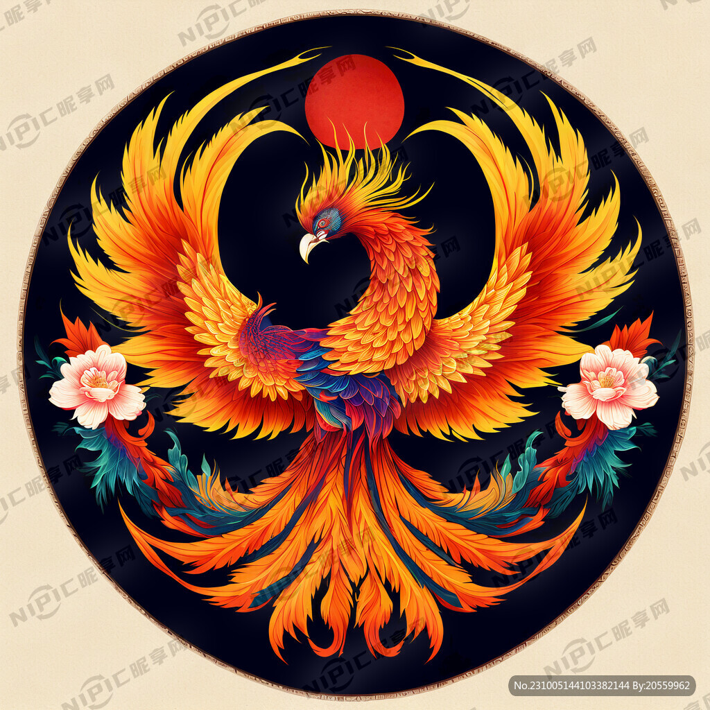 凤凰 国潮凤凰插画