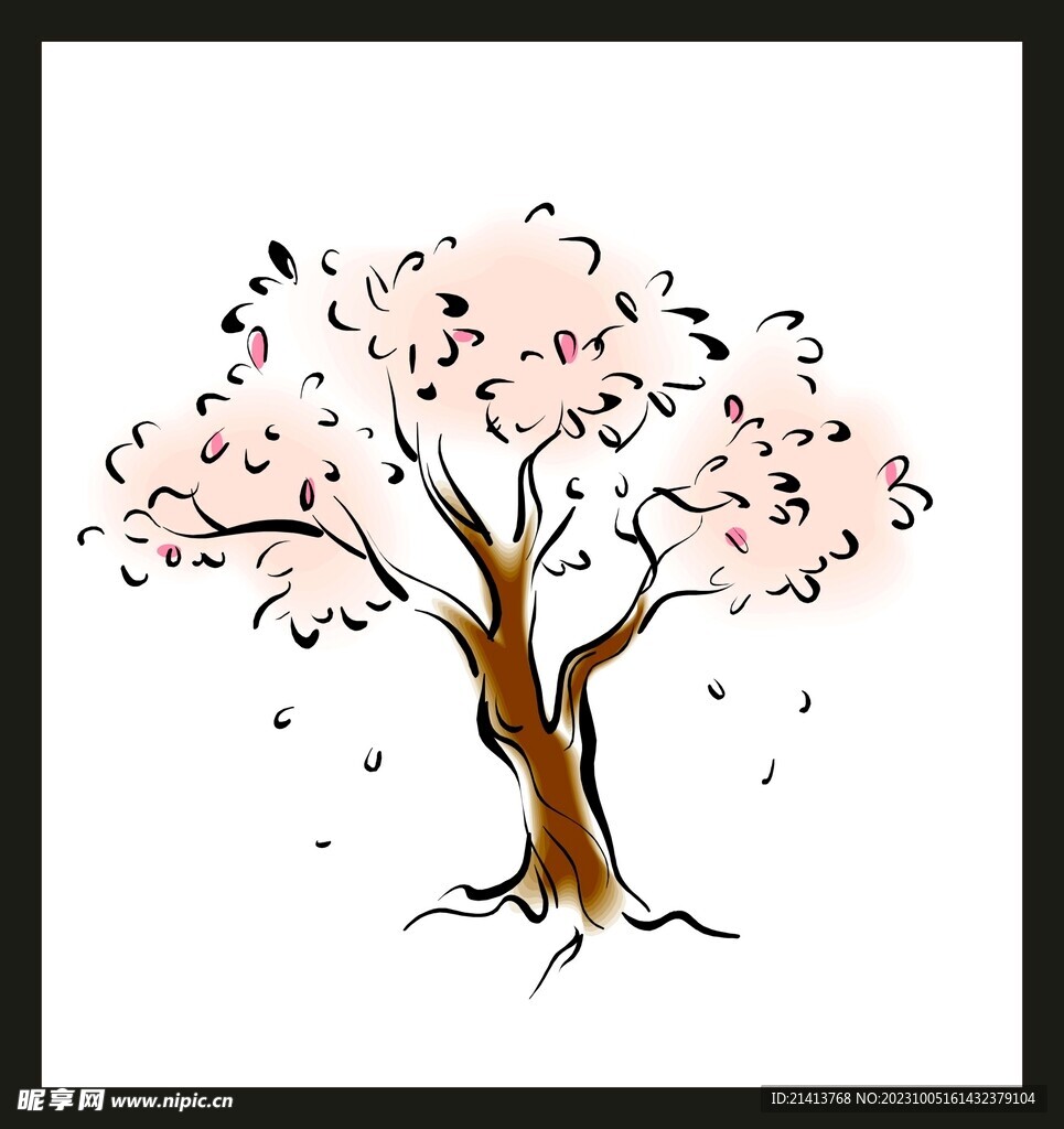 卡通手绘树木 